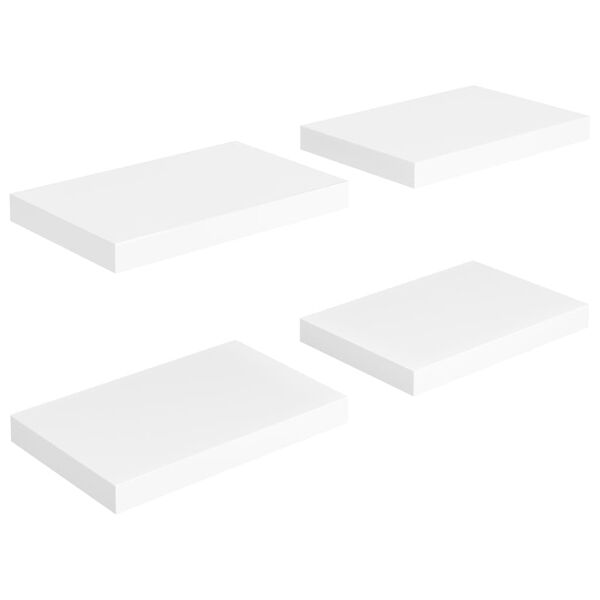 vidaXL Ράφια Τοίχου 4 τεμ. Άσπρα 40x23x3,8 εκ. MDF