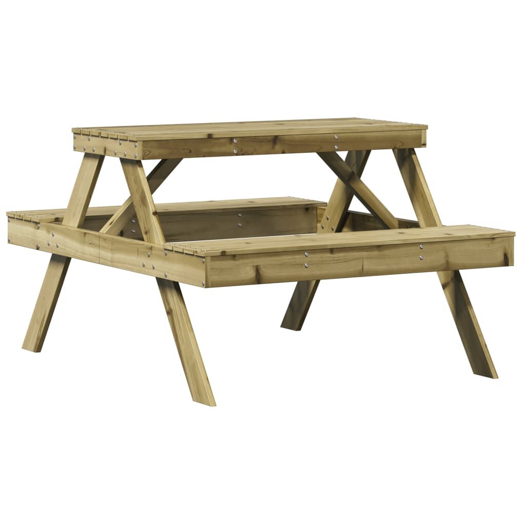 vidaXL Τραπέζι Πικνίκ 105 x 134 x 75 εκ. από Εμποτισμένο Ξύλο Πεύκου