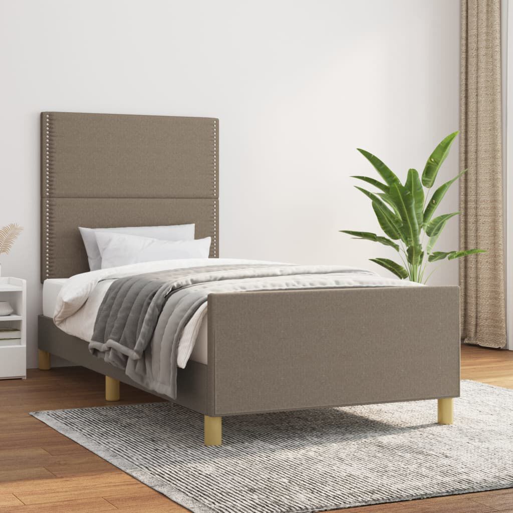 vidaXL Σκελετός Κρεβατιού Χωρίς Στρώμα Taupe 80x200 εκ. Υφασμάτινο