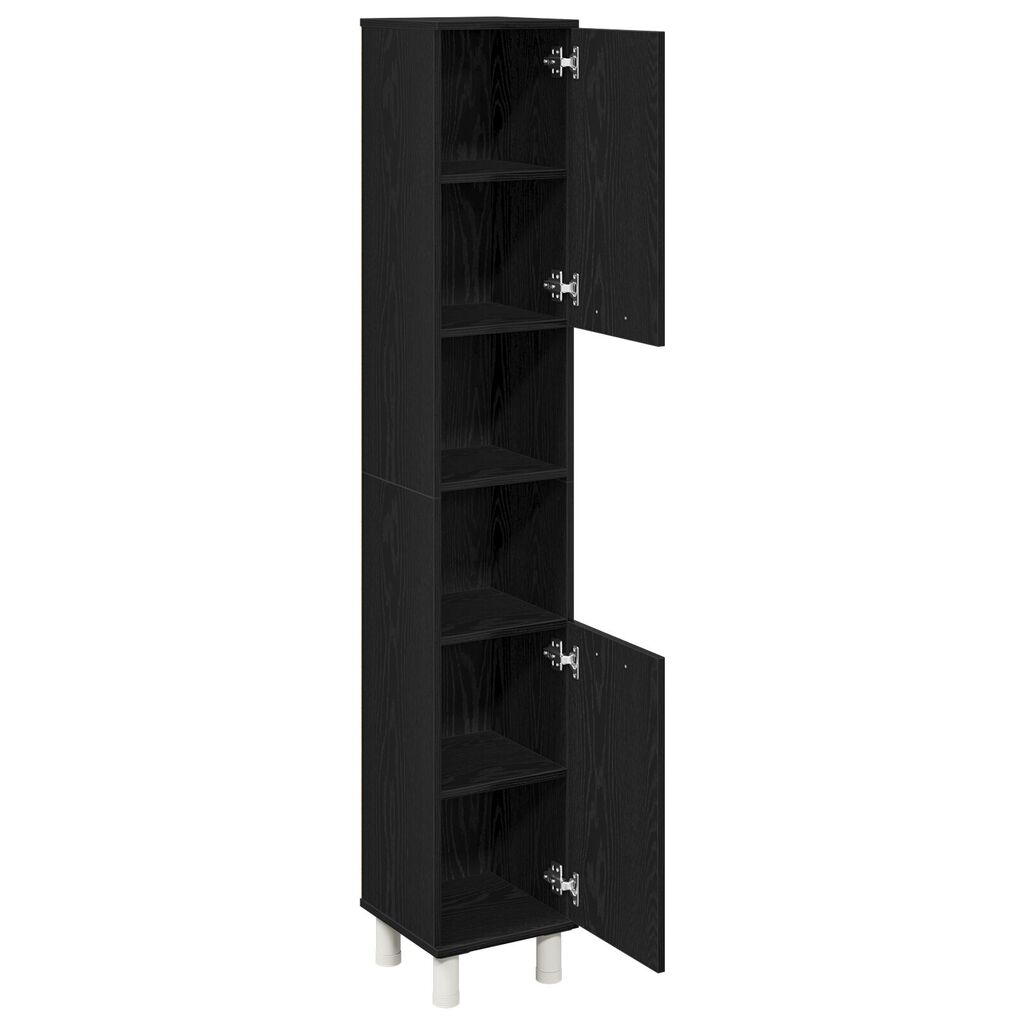 vidaXL Ντουλάπα Μπάνιου Μαύρης Δρυός 30x30x179 εκ. Φτιαγμένη από Ξύλο