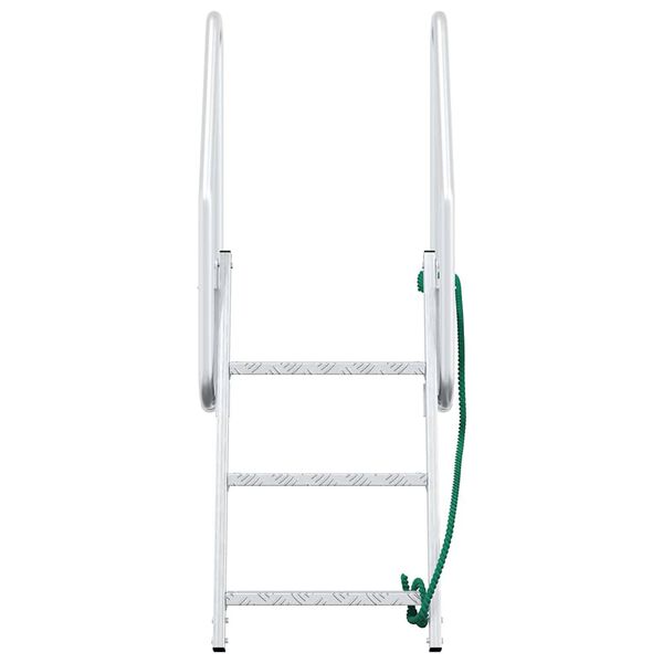 vidaXL Σκάλα Dock 3 Σκαλοπατιών Ασημί 58 x 77 x 144 εκ Αλουμίνιο