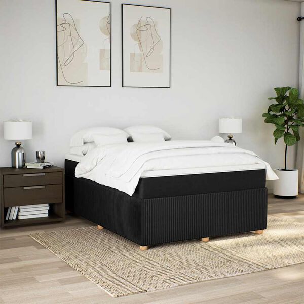 vidaXL &Kappa;&rho;&epsilon;&beta;ά&tau;&iota; Boxspring &mu;&epsilon; &Sigma;&tau;&rho;ώ&mu;&alpha; &Mu;&alpha;ύ&rho;&omicron; 160x200 &epsilon;&kappa;. &Upsilon;&phi;&alpha;&sigma;&mu;ά&tau;&iota;&nu;&omicron;