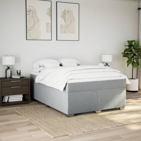 vidaXL &Kappa;&rho;&epsilon;&beta;ά&tau;&iota; Boxspring &mu;&epsilon; &Sigma;&tau;&rho;ώ&mu;&alpha; &Alpha;&nu;&omicron;&iota;&chi;&tau;ό &Gamma;&kappa;&rho;&iota; 140x190 &epsilon;&kappa;. &Upsilon;&phi;&alpha;&sigma;&mu;ά&tau;&iota;&nu;&omicron;