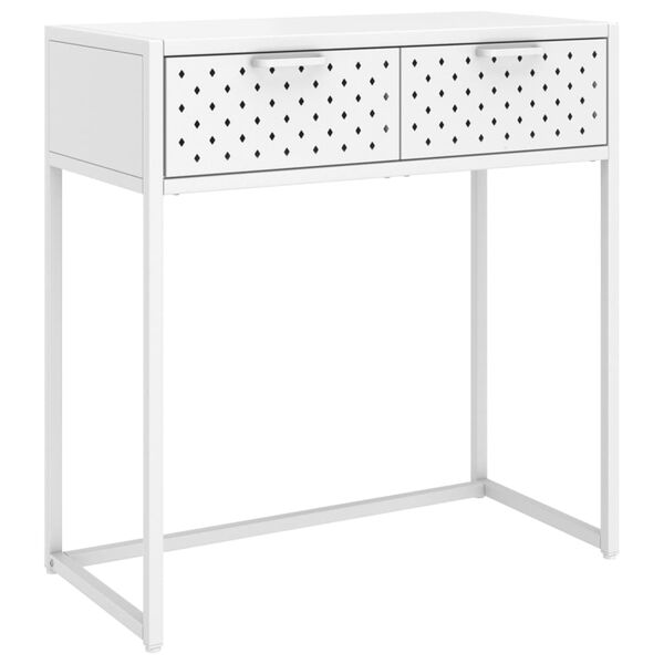 vidaXL Τραπέζι Κονσόλα Λευκό 75 x 35 x 75 εκ. από Ατσάλι