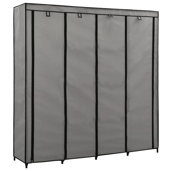 vidaXL Ντουλάπα με 4 Αποθηκευτικά Τμήματα Γκρι 175 x 45 x 170 εκ.