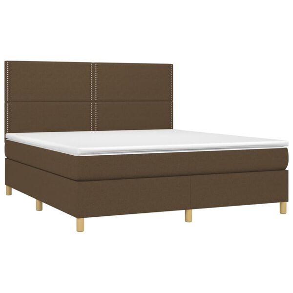 vidaXL &Kappa;&rho;&epsilon;&beta;ά&tau;&iota; Boxspring &mu;&epsilon; &Sigma;&tau;&rho;ώ&mu;&alpha; & LED &Sigma;&kappa;.&Kappa;&alpha;&phi;έ 180x200&epsilon;&kappa;. &Upsilon;&phi;&alpha;&sigma;&mu;ά&tau;&iota;&nu;&omicron;
