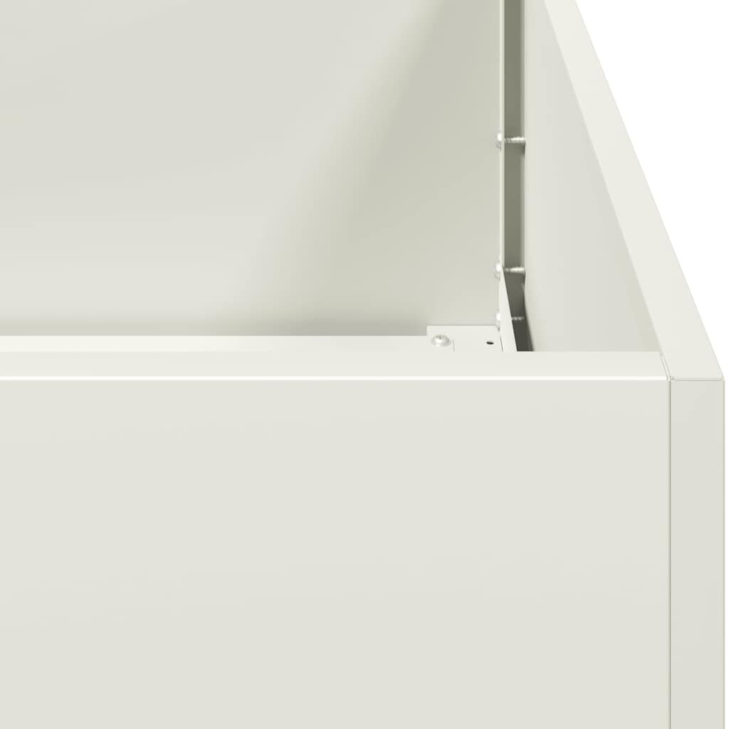 vidaXL Ζαρντινιέρα Λευκή 80x40x80 εκ. από Χάλυβα Ψυχρής Έλασης