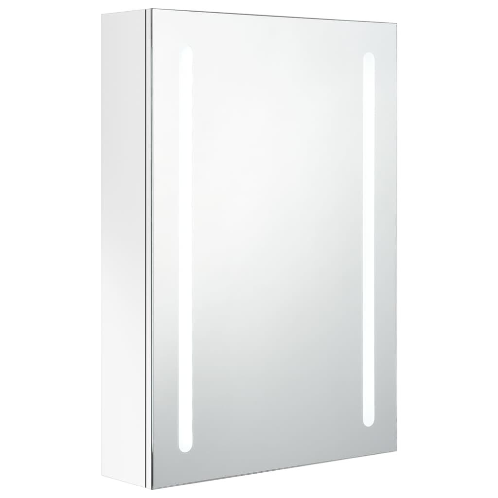 vidaXL Καθρέφτης Μπάνιου με Ντουλάπι & LED Λαμπερό Λευκό 50x13x70 εκ.