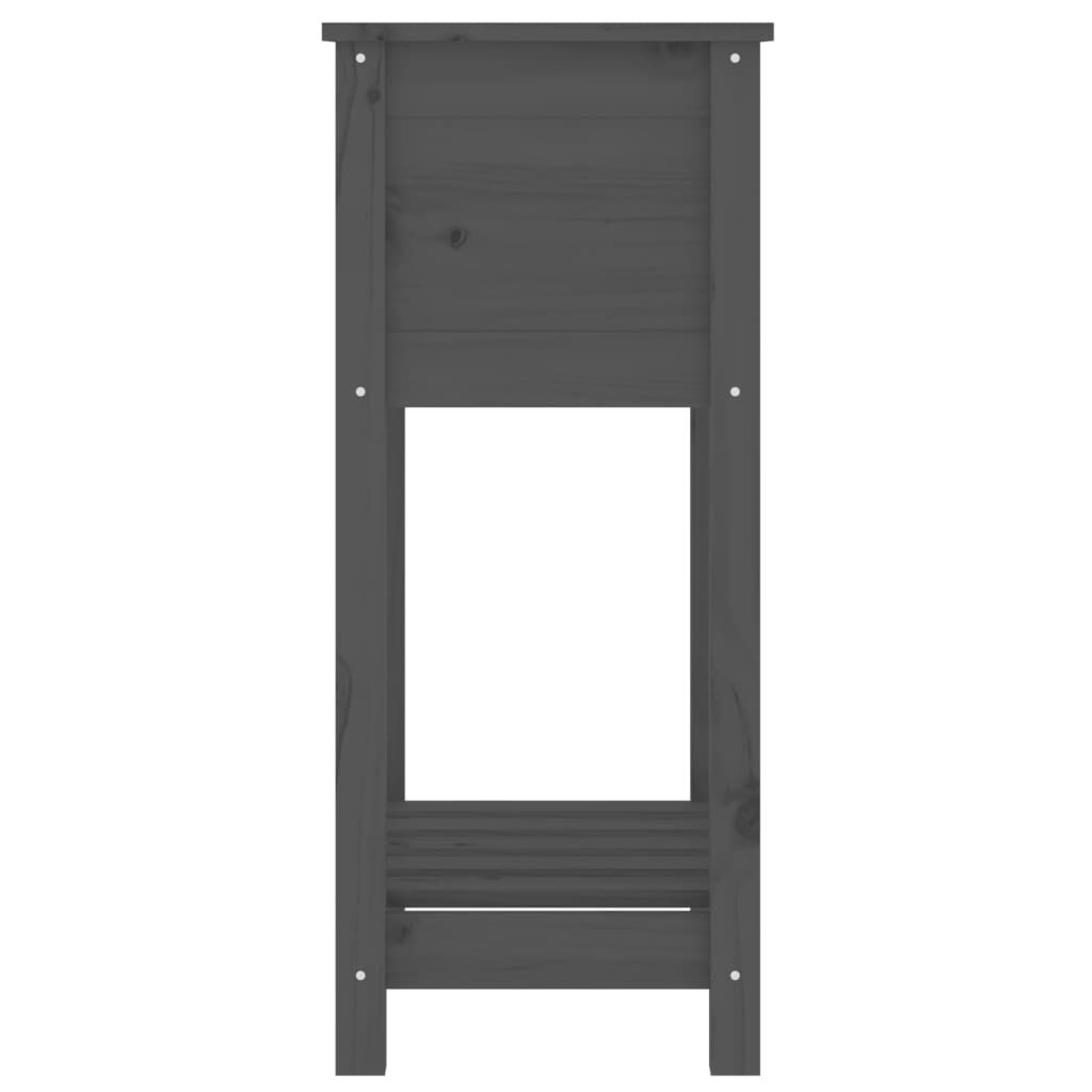 vidaXL Ζαρντινιέρα με Ράφι Γκρι 54x34,5x81 εκ. Μασίφ Ξύλο Πεύκου