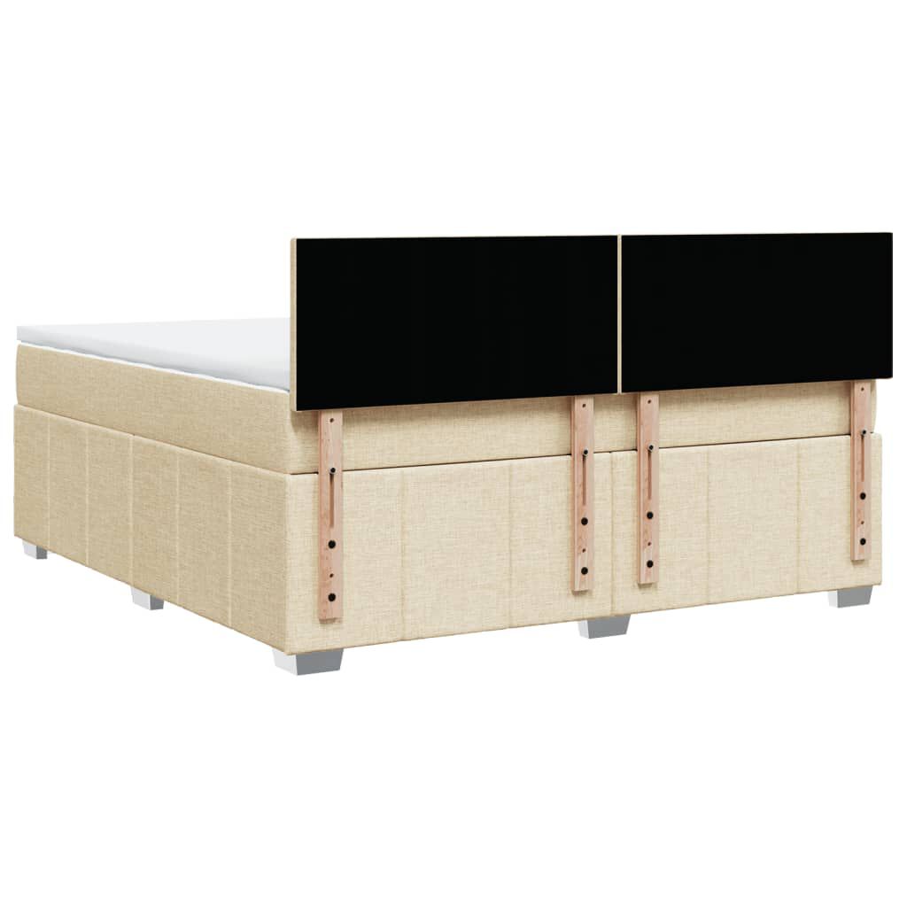 vidaXL Κρεβάτι Boxspring με Στρώμα Κρεμ 180x200 εκ. Υφασμάτινο