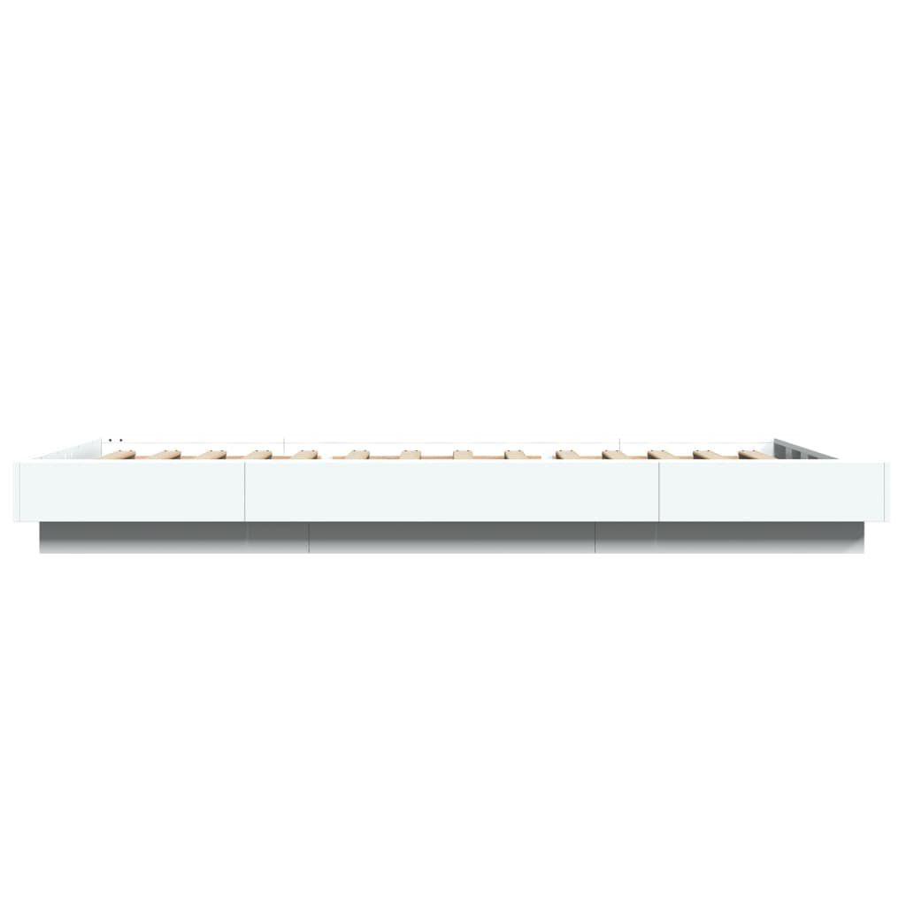 vidaXL Πλαίσιο Κρεβατιού με LED Λευκό 90 x 200 εκ. Επεξεργ. Ξύλο