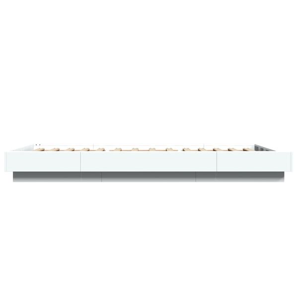 vidaXL Πλαίσιο Κρεβατιού με LED Λευκό 90 x 200 εκ. Επεξεργ. Ξύλο