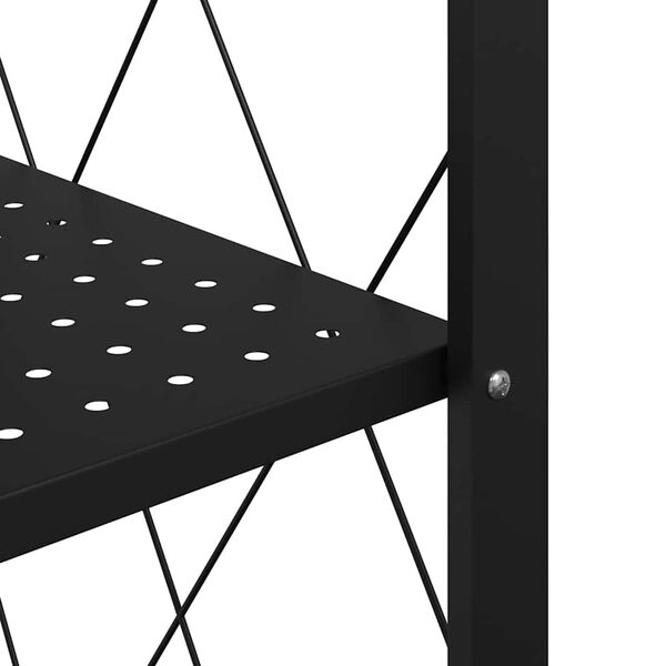 vidaXL Ράφι αποθήκευσης σε ρόδες Μαύρο 71x34x88 cm Ατσάλι
