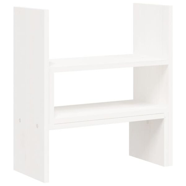 vidaXL Βάση Οθόνης Λευκή (39-72)x17x43 εκ. από Μασίφ Ξύλο Πεύκου