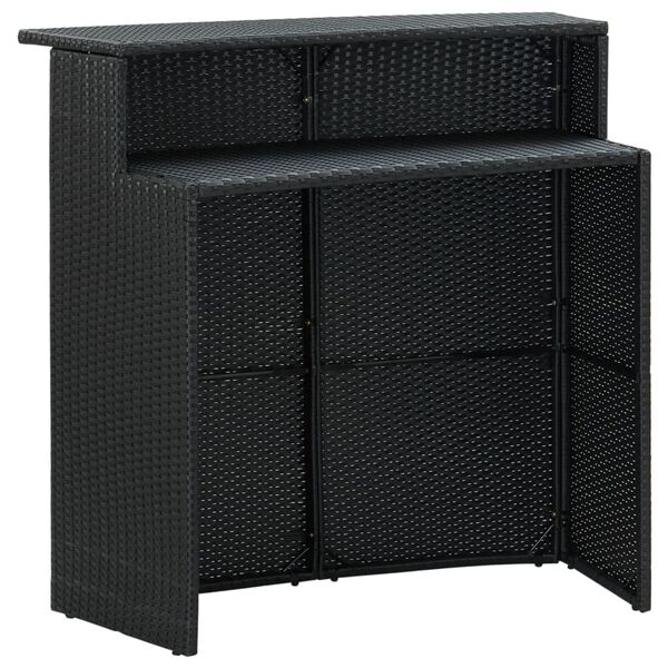 vidaXL Τραπέζι Μπαρ Κήπου Μαύρο 120x55x110 εκ. από Συνθετικό Ρατάν