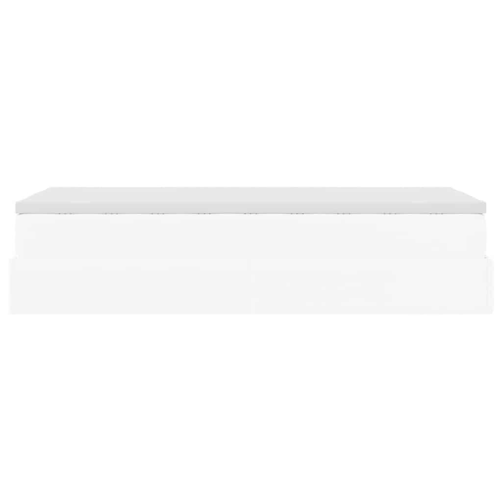 vidaXL Οθωμανικό κρεβάτι με στρώμα Λευκό 100x200cm Faux Leather