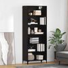 vidaXL Highboard &Mu;&alpha;ύ&rho;&eta; &Omicron;&xi;&upsilon;ά 69,5 x 34 x 180 &epsilon;&kappa;. &Epsilon;&pi;&epsilon;&xi;&epsilon;&rho;&gamma;&alpha;&sigma;&mu;έ&nu;&omicron; &xi;ύ&lambda;&omicron;