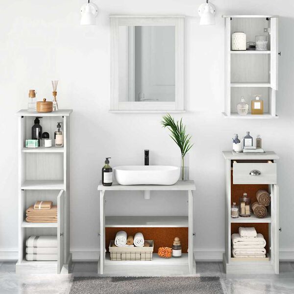 vidaXL Σετ Επίπλων Μπάνιου VIGO 5 pcs Λευκό αντικέ 37 x 34 x 110 εκ