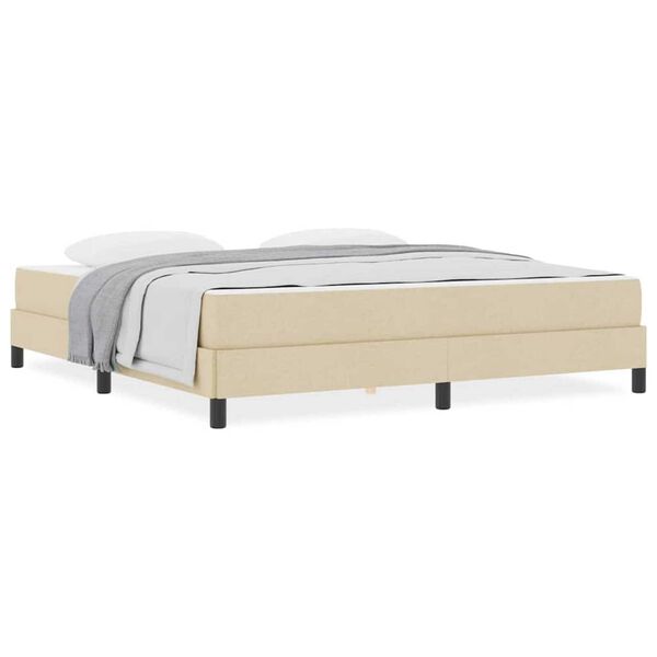vidaXL Κρεβάτι με ελατήρια Άλλο Κρεμ 180 x 200 cm ύφασμα