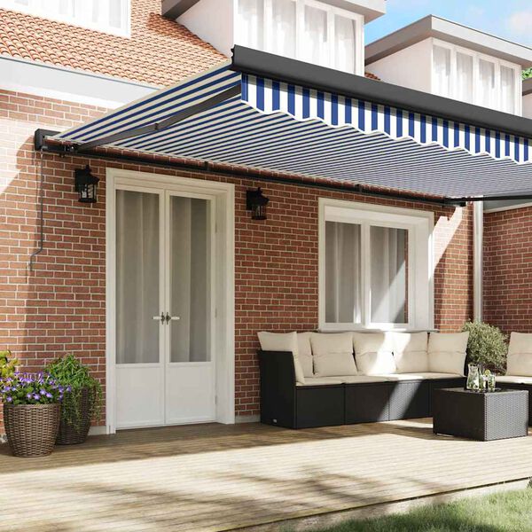 vidaXL Σκηνίτσα Αναδιπλούμενη Μπλε και άσπρο 500 x 300 εκ