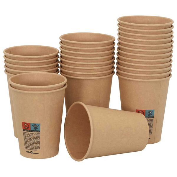 vidaXL Χάρτινα κύπελλα καφέ 1000 τεμάχια 12oz 300ml καφέ