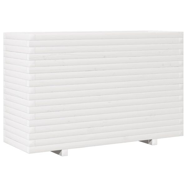 vidaXL Ζαρντινιέρα Κήπου Λευκή 110x40x72 εκ. από Μασίφ Ξύλο Πεύκου