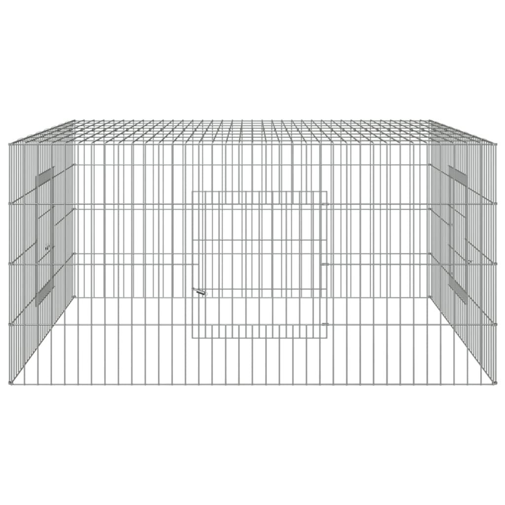 vidaXL Κλουβί Κουνελιών 110x110x55 εκ. από Γαλβανισμένο Σίδερο