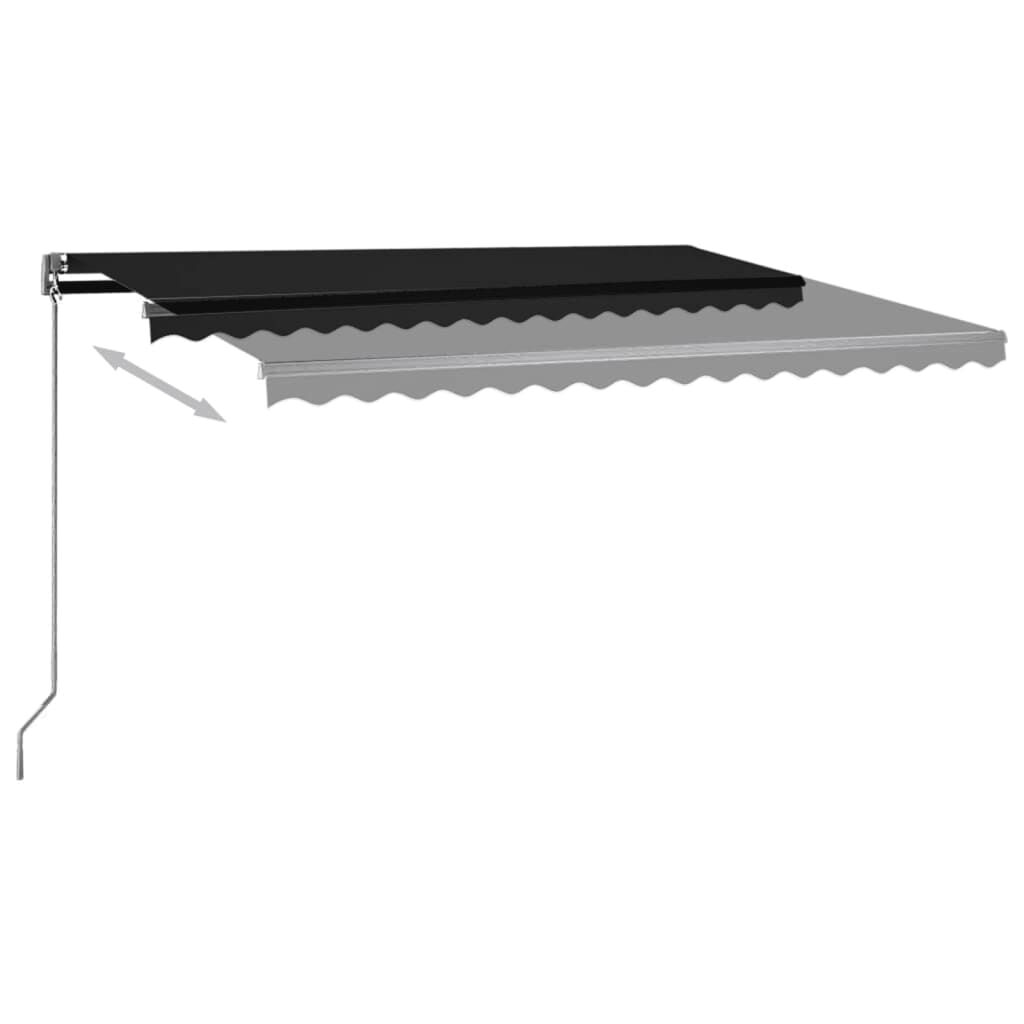 vidaXL Τέντα Αυτόματη με LED & Αισθητήρα Ανέμου Ανθρακί 400x350 εκ.