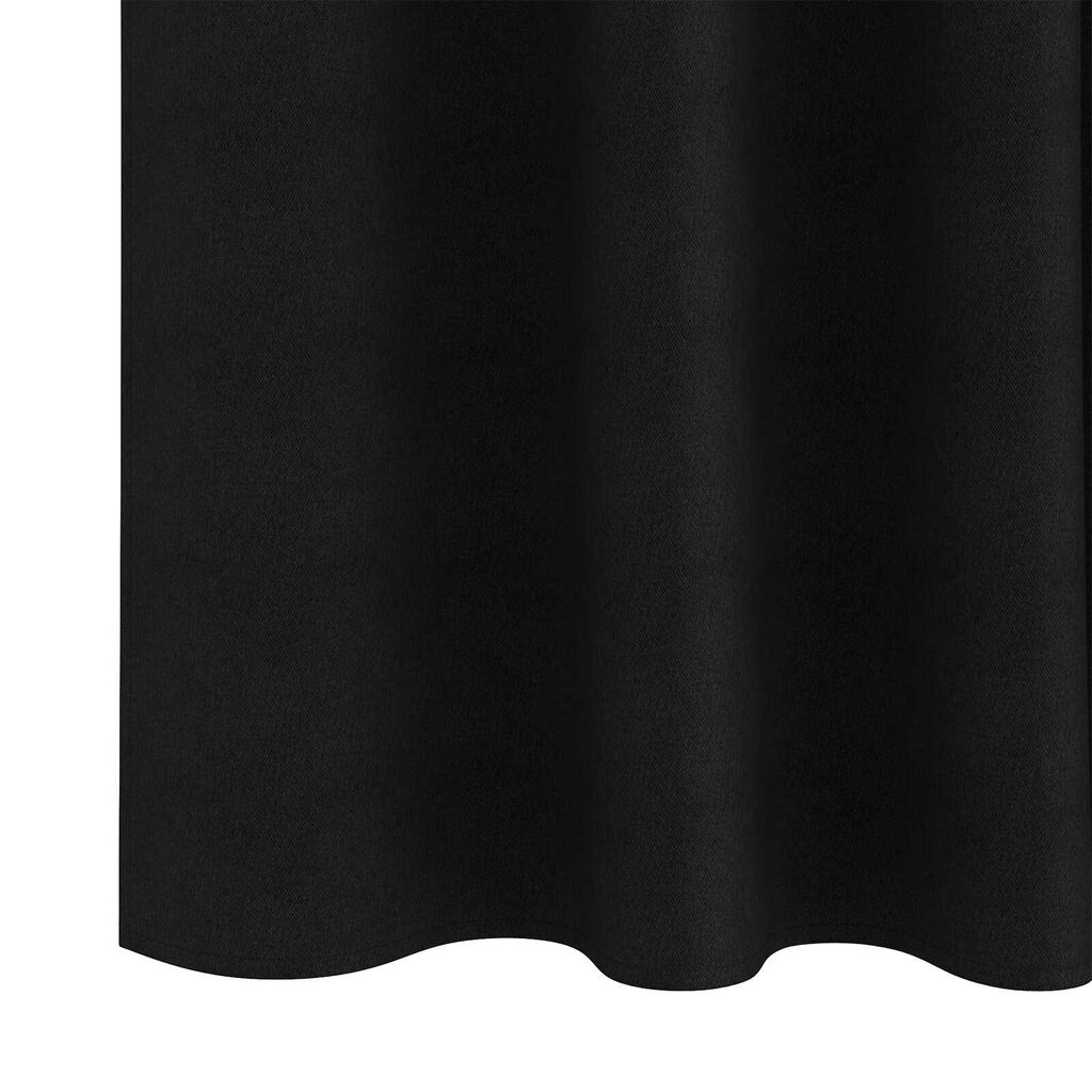 vidaXL Κουρτίνες με κουρτίνες 2 pcs Μαύρο 260 x 140 εκ. Πολυεστέρας