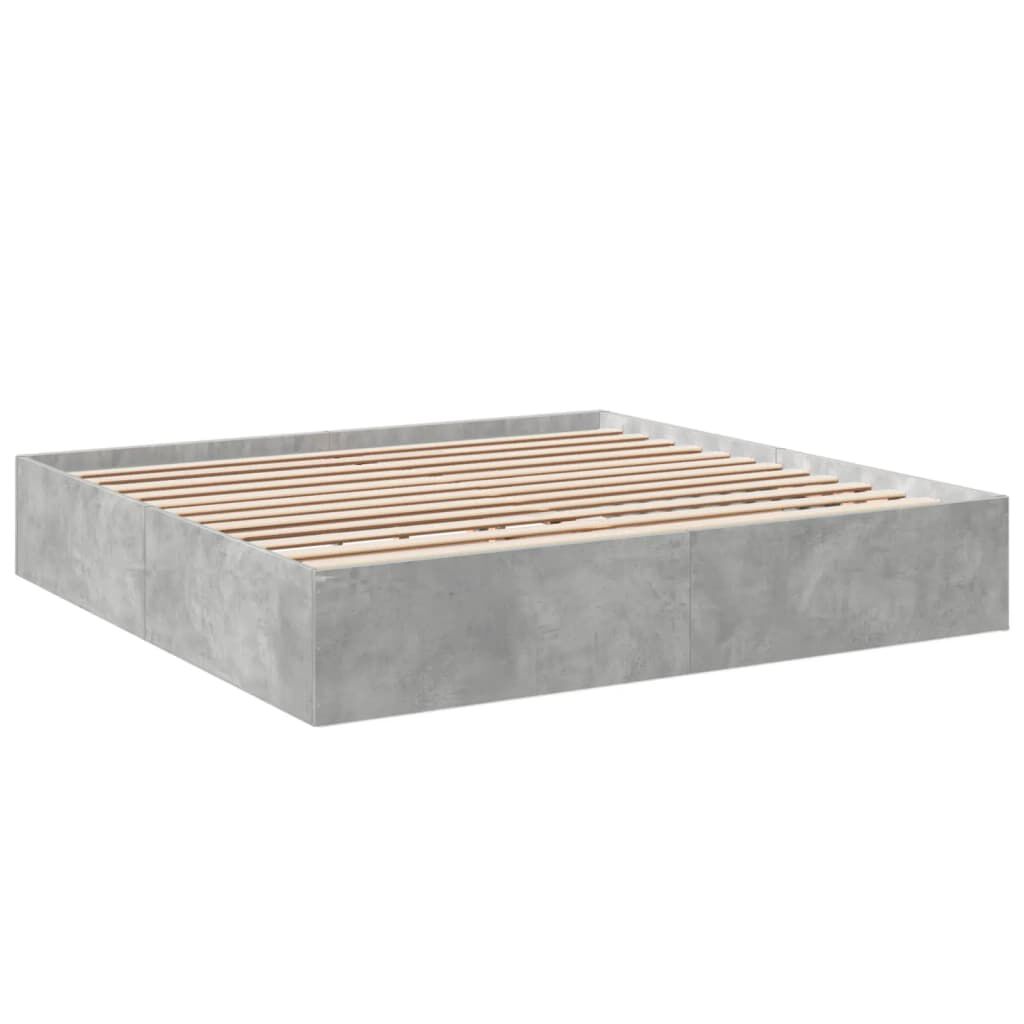 vidaXL Πλαίσιο Κρεβατιού Γκρι Σκυροδέματος 180x200 εκ. Επεξεργ. Ξύλο