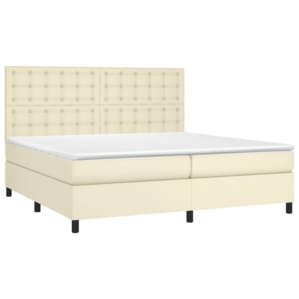 vidaXL &Kappa;&rho;&epsilon;&beta;ά&tau;&iota; Boxspring &mu;&epsilon; &Sigma;&tau;&rho;ώ&mu;&alpha; &Kappa;&rho;&epsilon;&mu; 200x200 &epsilon;&kappa;. &Sigma;&upsilon;&nu;&theta;&epsilon;&tau;&iota;&kappa;ό &Delta;έ&rho;&mu;&alpha;