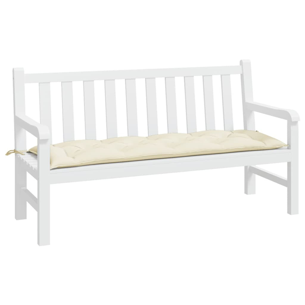 vidaXL Μαξιλάρι Πάγκου Κήπου Κρεμ Λευκό 150x50x7 εκ. Ύφασμα Oxford