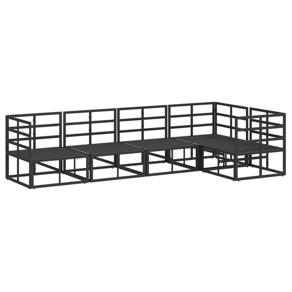 vidaXL Σετ Καναπέ Κήπου 5 pcs Μαύρο 283 x 143 x 71 εκ. Αλουμίνιο