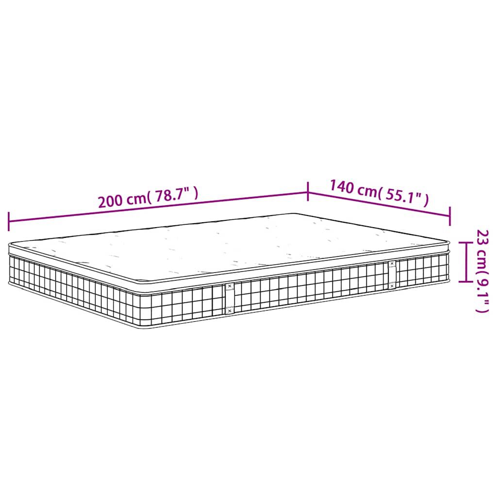 vidaXL Στρώμα με Bonnell Springs Μεσαία Σκληρότητα 140 x 200 εκ.
