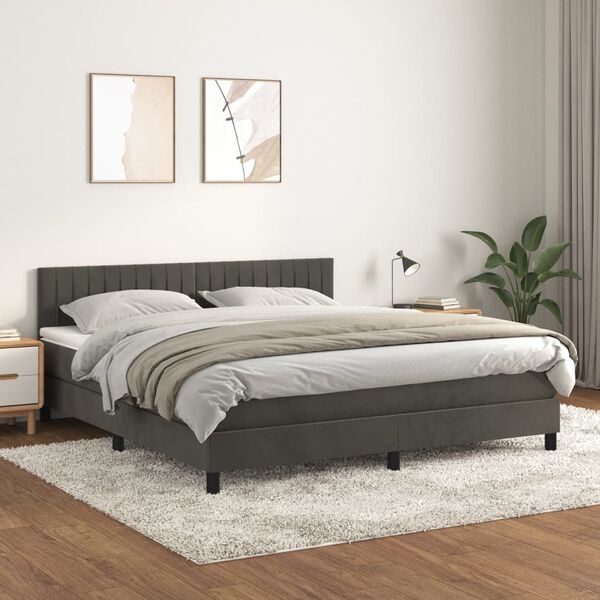 vidaXL &Kappa;&rho;&epsilon;&beta;ά&tau;&iota; Boxspring &mu;&epsilon; &Sigma;&tau;&rho;ώ&mu;&alpha; &Sigma;&kappa;&omicron;ύ&rho;&omicron; &Gamma;&kappa;&rho;&iota; 180x200 &epsilon;&kappa;. &Beta;&epsilon;&lambda;&omicron;ύ&delta;&iota;&nu;&omicron;