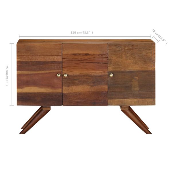vidaXL Μπουφές Καφέ 110x30x75 εκ. από Μασίφ Ανακυκλωμένο Ξύλο