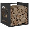 vidaXL Ράφι Καυσόξυλων Μαύρο 40x40x40 εκ. Χάλυβας ψυχρής έλασης