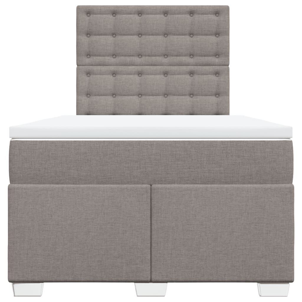 vidaXL Κρεβάτι Boxspring με Στρώμα Taupe 120x200 εκ. Υφασμάτινο
