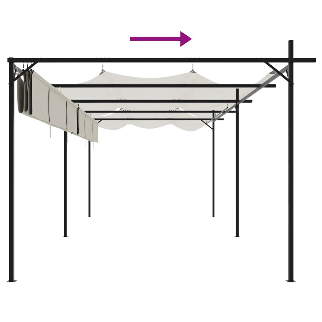 vidaXL Πέργκολα με Πτυσσόμενη Οροφή Κρεμ 295 x 292 x 230 εκ.