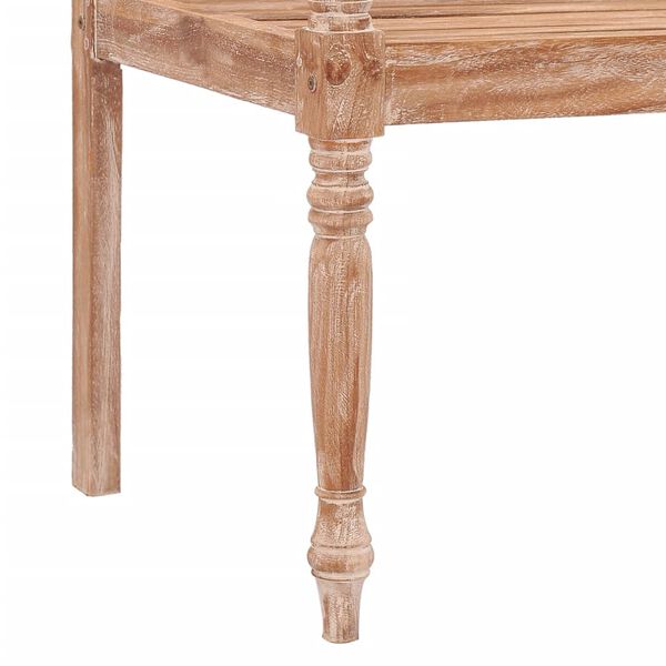 vidaXL Παγκάκι Batavia 120 εκ. Μασίφ Ξύλο Teak με Λευκό Φινίρισμα