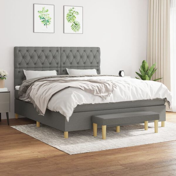 vidaXL &Kappa;&rho;&epsilon;&beta;ά&tau;&iota; Boxspring &mu;&epsilon; &Sigma;&tau;&rho;ώ&mu;&alpha; &Sigma;&kappa;&omicron;ύ&rho;&omicron; &Gamma;&kappa;&rho;&iota; 160x200 &epsilon;&kappa; &Upsilon;&phi;&alpha;&sigma;&mu;ά&tau;&iota;&nu;&omicron;