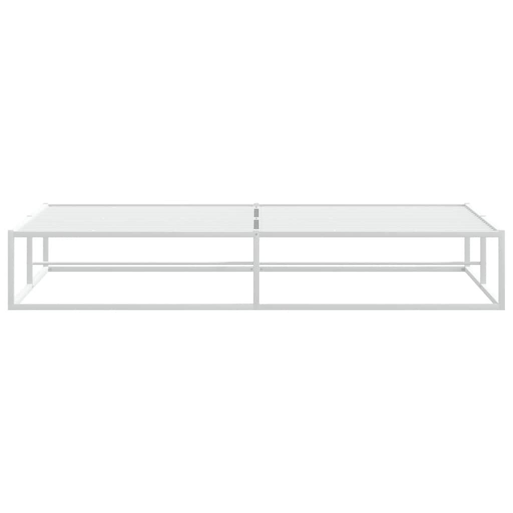 vidaXL Πλαίσιο κρεβατιού χωρίς στρώμα Λευκό 200x200 cm Μεταλλικό