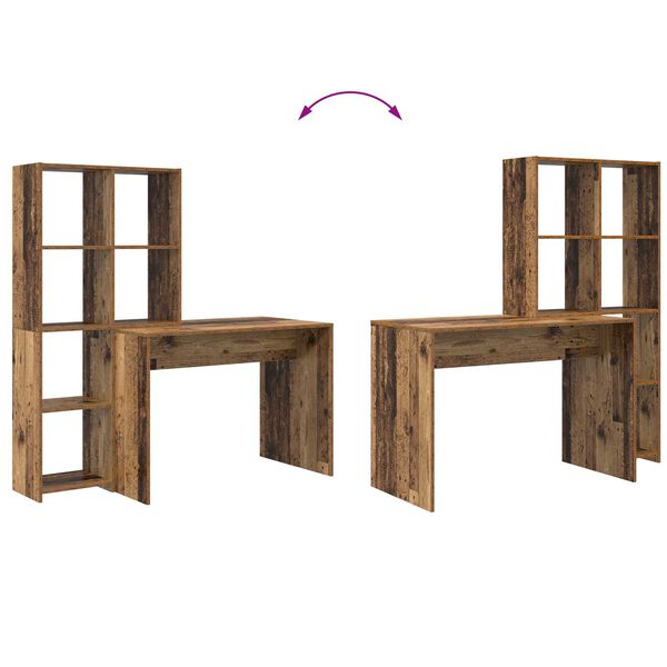 vidaXL Γραφείο Παλιό ξύλο 138.5 x 55 x 143 εκ Επεξεργασμένο ξύλο
