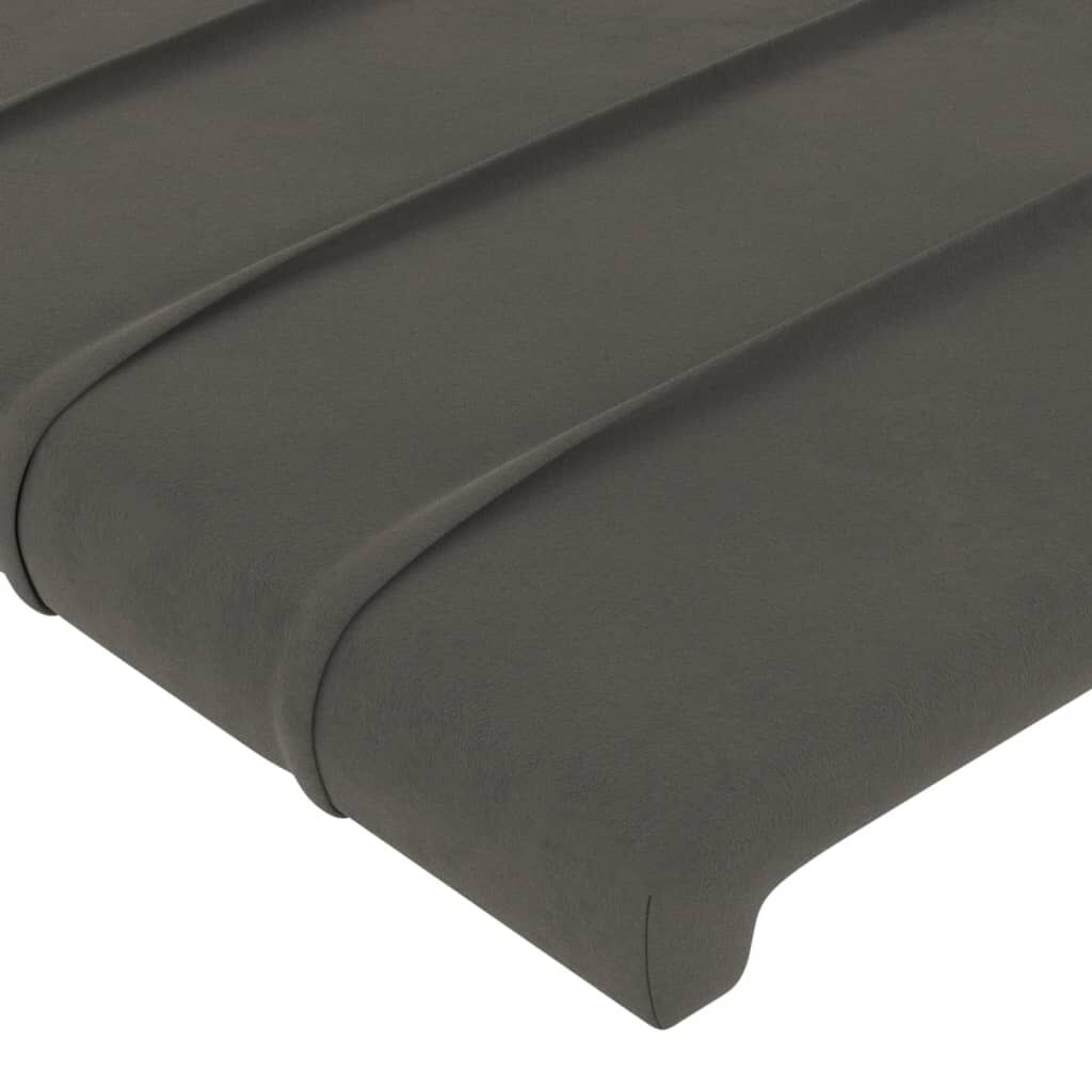 vidaXL Κεφαλάρι Κρεβατιού Σκούρο Γκρι 90x5x78/88 εκ. Βελούδινο