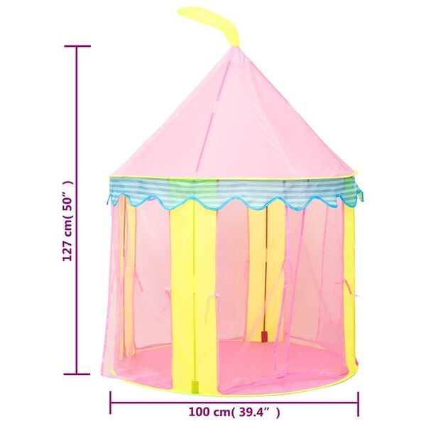vidaXL Παιδική Σκηνή Ροζ 100x100x127 εκ. με 250 Μπάλες