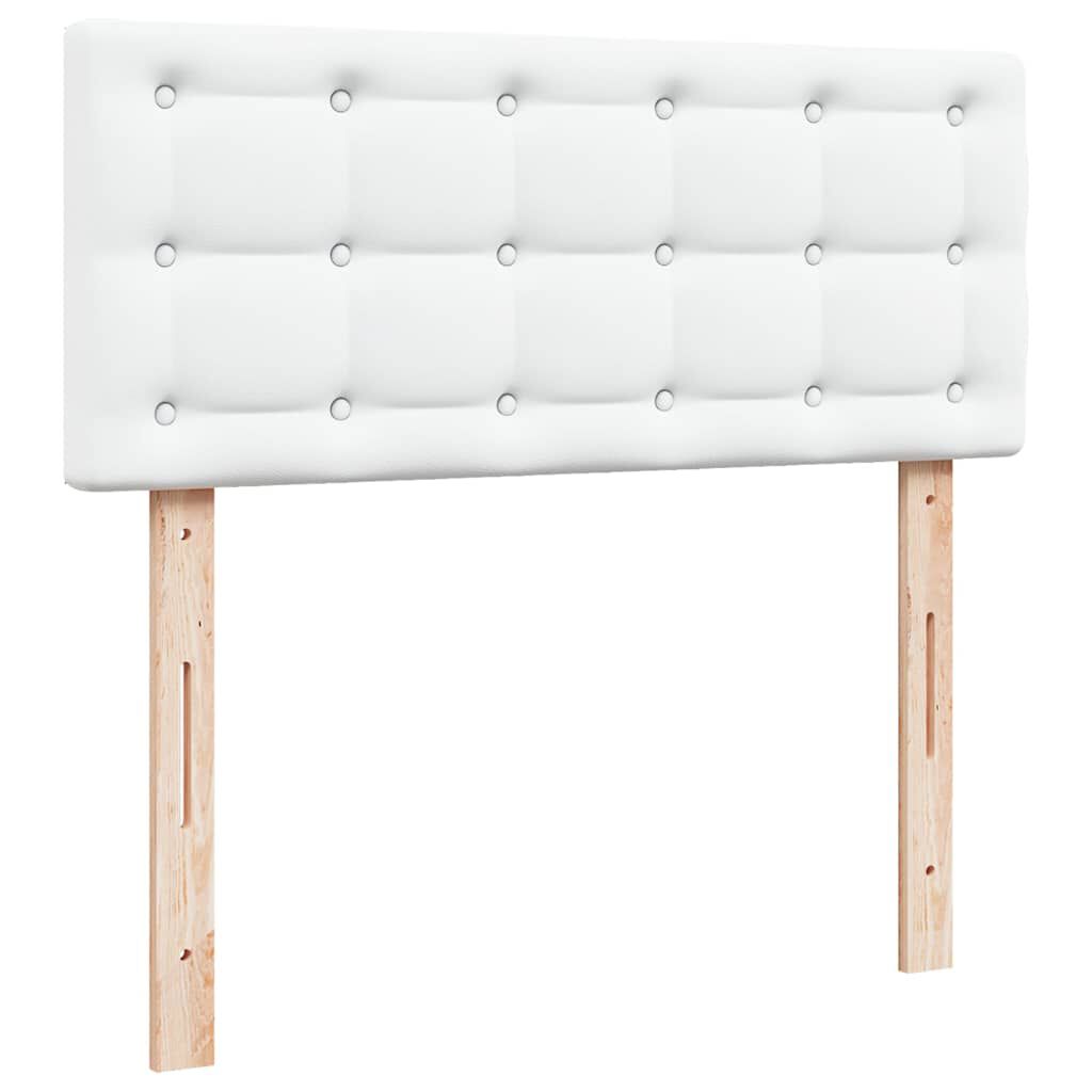 vidaXL Ottoman Κρεβάτι με στρώματα & LED Καθαρό Λευκό Faux Leather