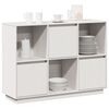 vidaXL Ντουλάπι Λευκό 110,5 x 35 x 80 εκ. από Μασίφ Ξύλο Πεύκου