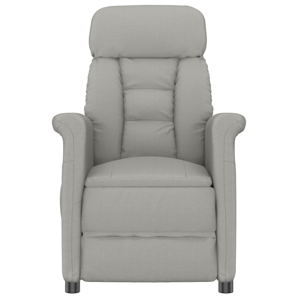 vidaXL Πολυθρόνα Μασάζ Ανοιχτό Γκρι Microfibre