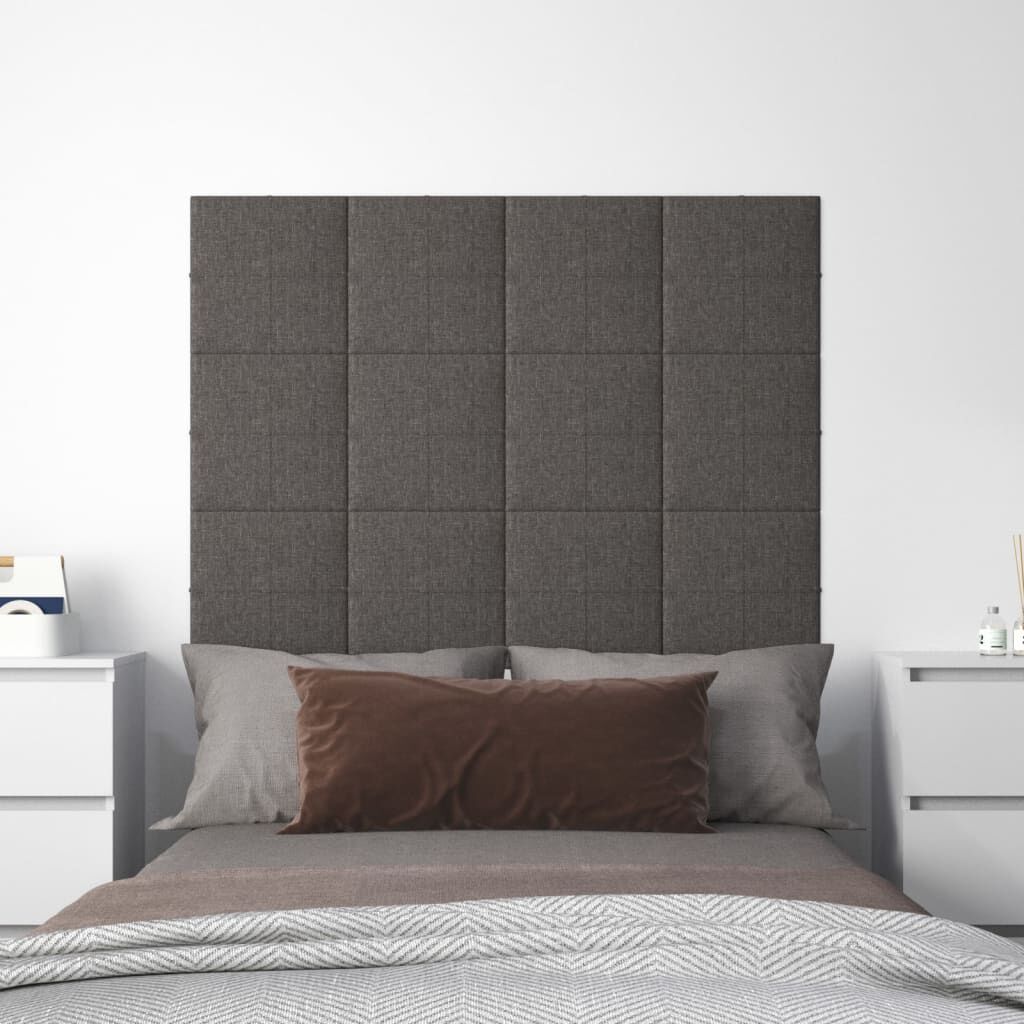vidaXL Πάνελ Τοίχου 12 τεμ. Σκ. Γκρι 30 x 30 εκ. 1,08 μ² Υφασμάτινα