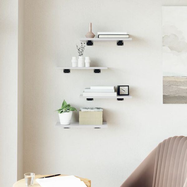 vidaXL &Rho;ά&phi;&iota;&alpha; &Beta;&iota;&beta;&lambda;&iota;&omicron;&theta;ή&kappa;&eta;&sigmaf; 4 &tau;&epsilon;&mu;. &Gamma;&upsilon;&alpha;&lambda;. &Lambda;&epsilon;&upsilon;&kappa;ό 40x20x1,5 &epsilon;&kappa;. &Epsilon;&pi;&epsilon;&xi;.&Xi;ύ&lambda;&omicron;